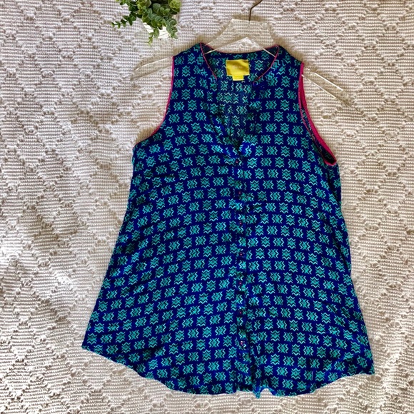 Maeve tribal print button down top, size 4 - Picture 1 of 6